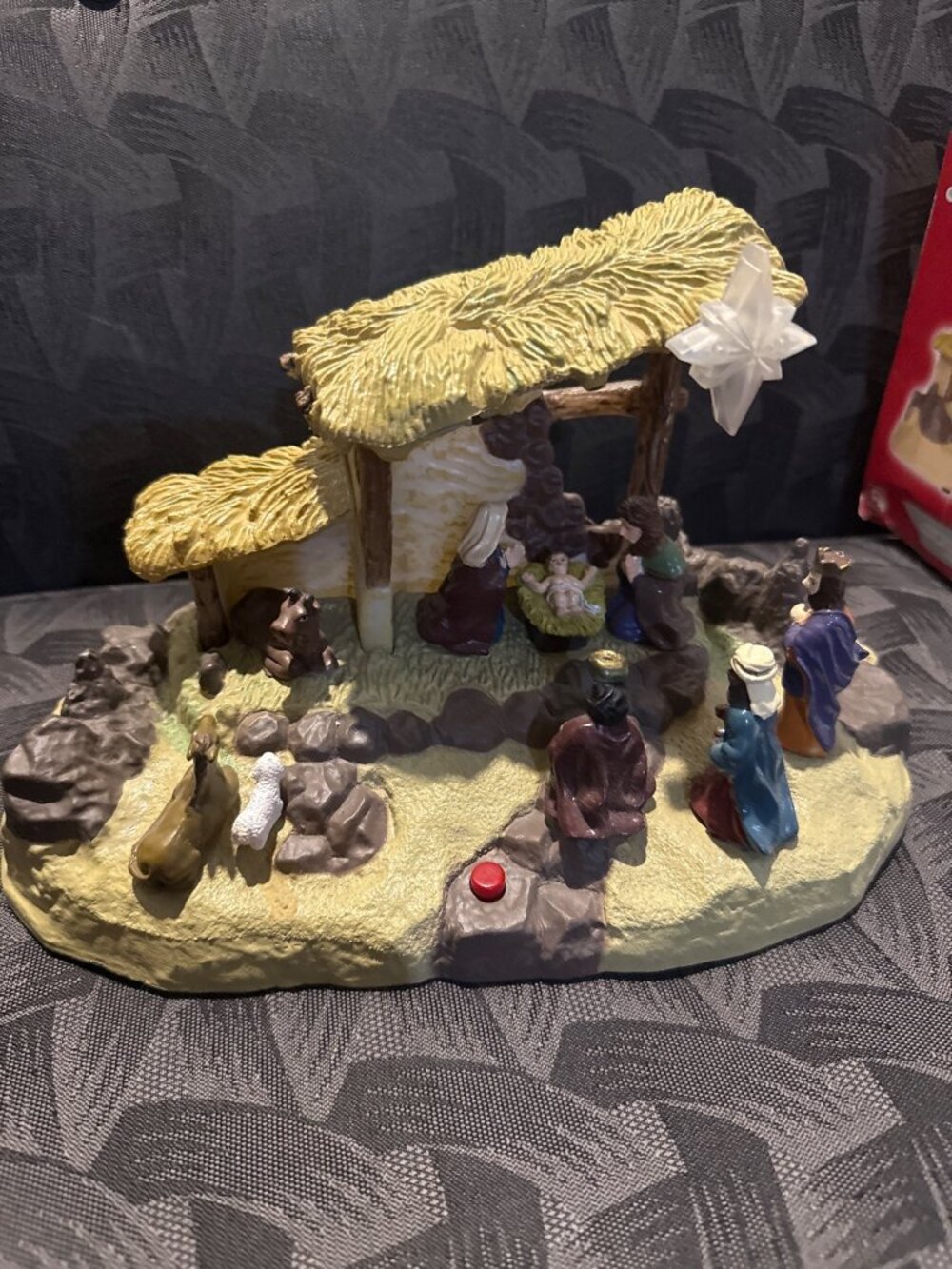 Vintage Gemmy Narrated Light-Up Nativity Scene